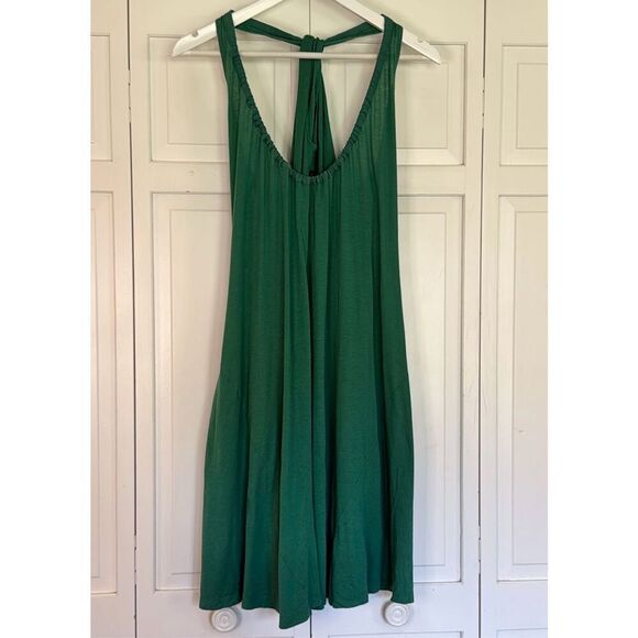 Theory Nadolin green silk pima cotton blend tank dress small - Picture 5 of 10